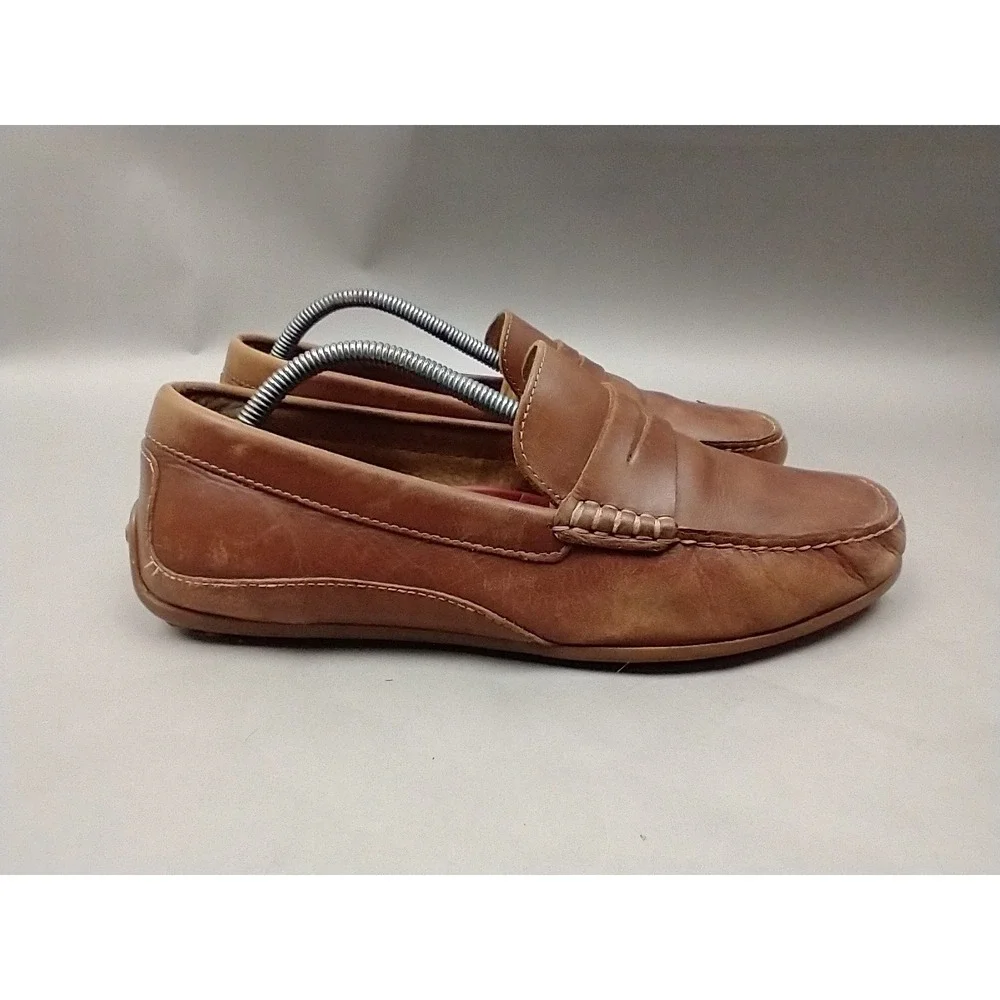 Florsheim Driver Mens Loafer Driving Moccasins Shoes Brown Leather‎ Slip-On 9.5